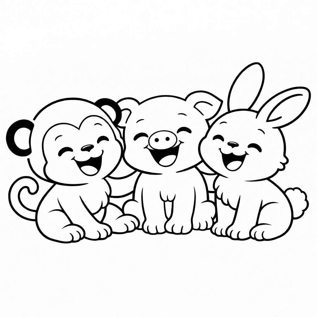 Lustige Tierbabys Im Comic Stil