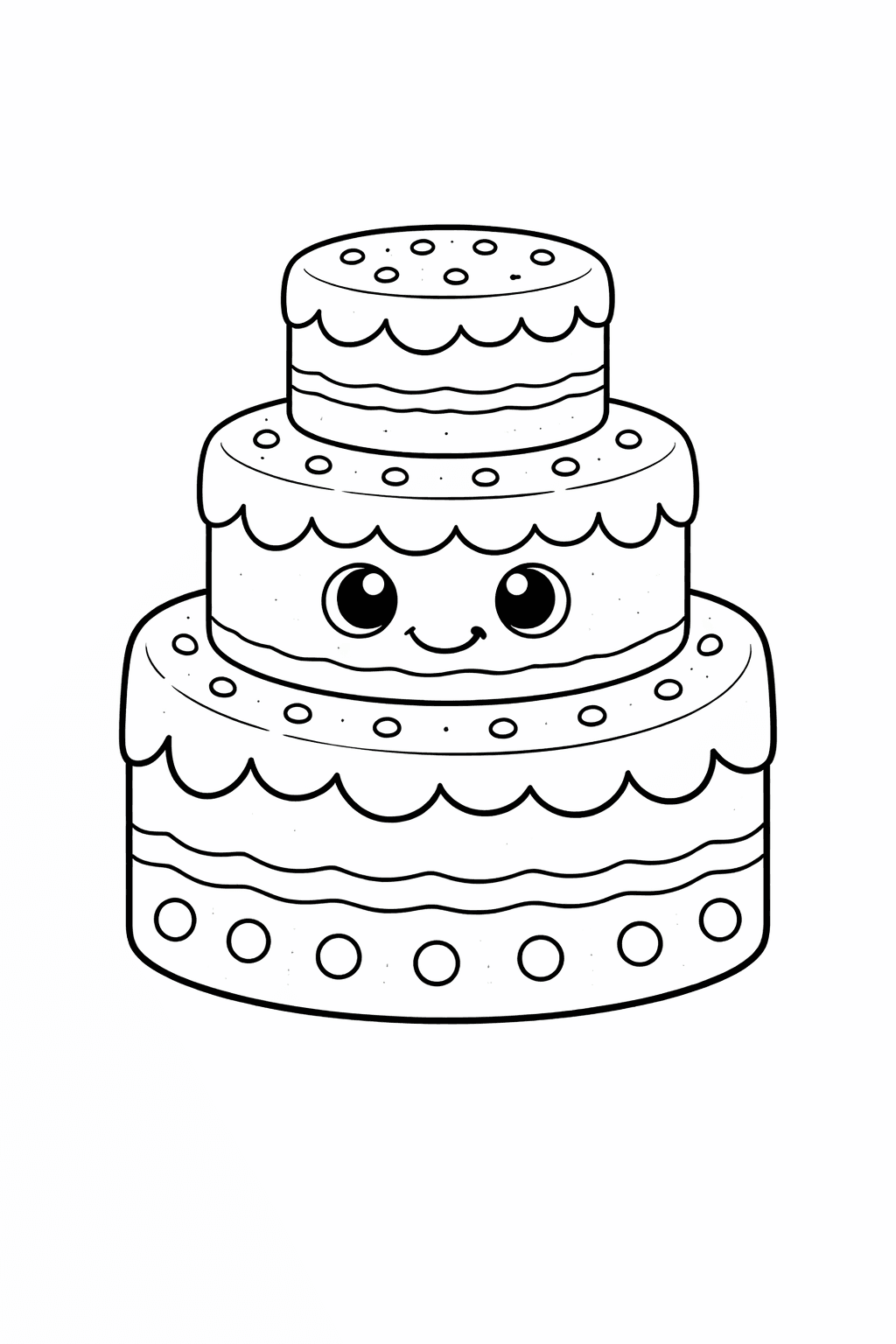 Lustige Tortendeko Mit Gesicht - Ausmalbild