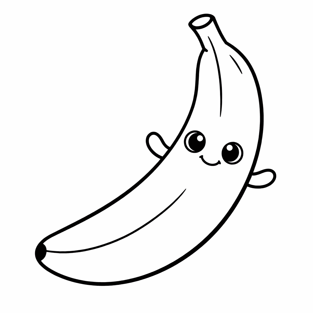 Lustige Anthropomorphe Banane Mit Armen - Ausmalbild