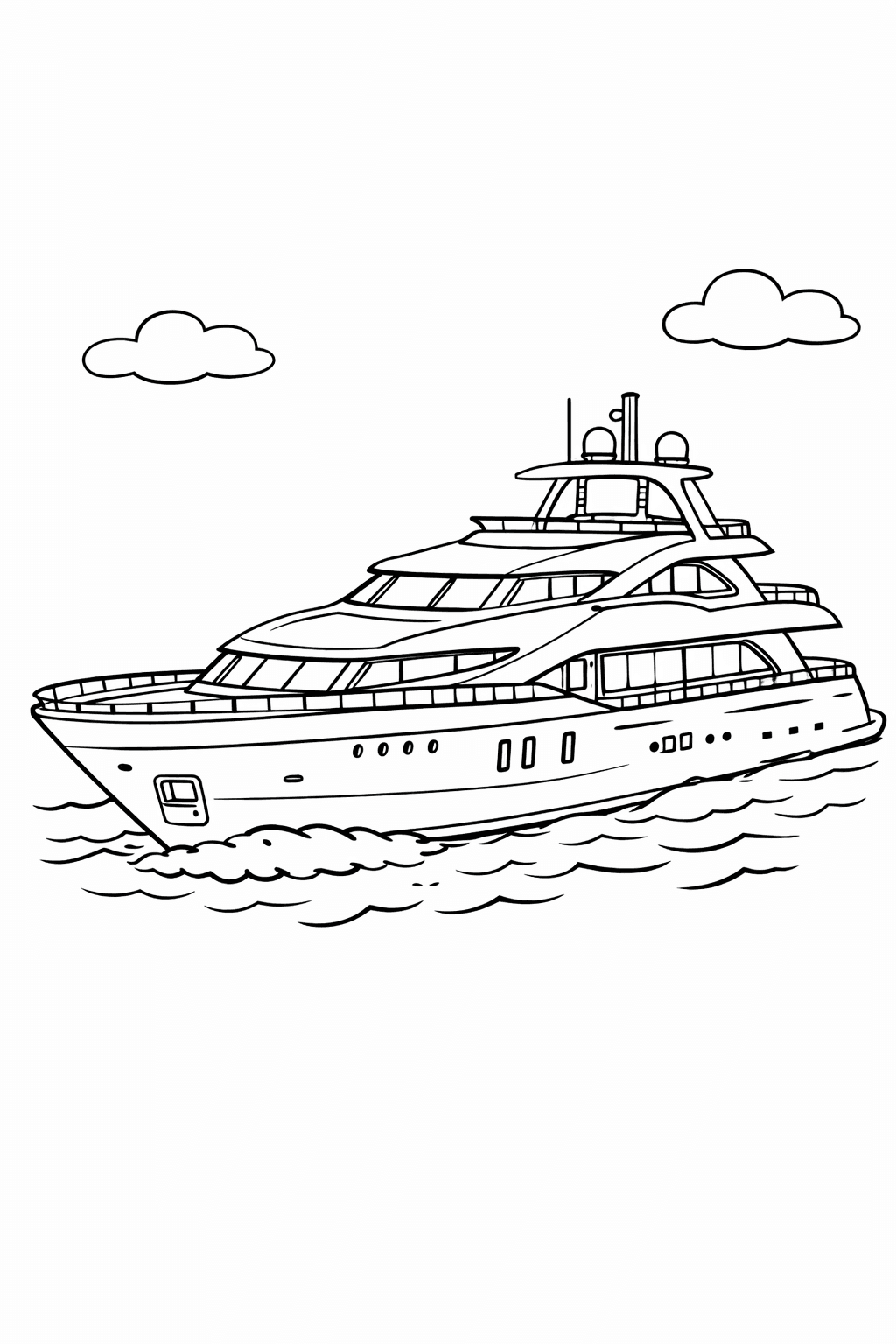 Luxusyacht - Ausmalbild