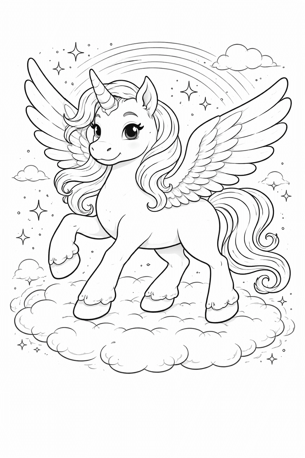 Pegasus - Ausmalbild