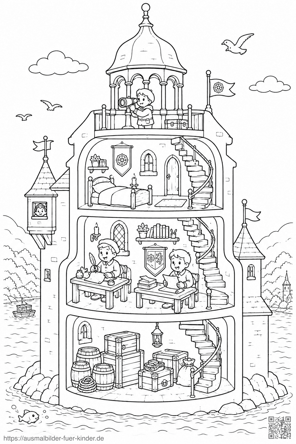 Pfalzgrafenstein Turmleben Ausmalbild Pfalzgrafenstein Turmleben Ausmalbild