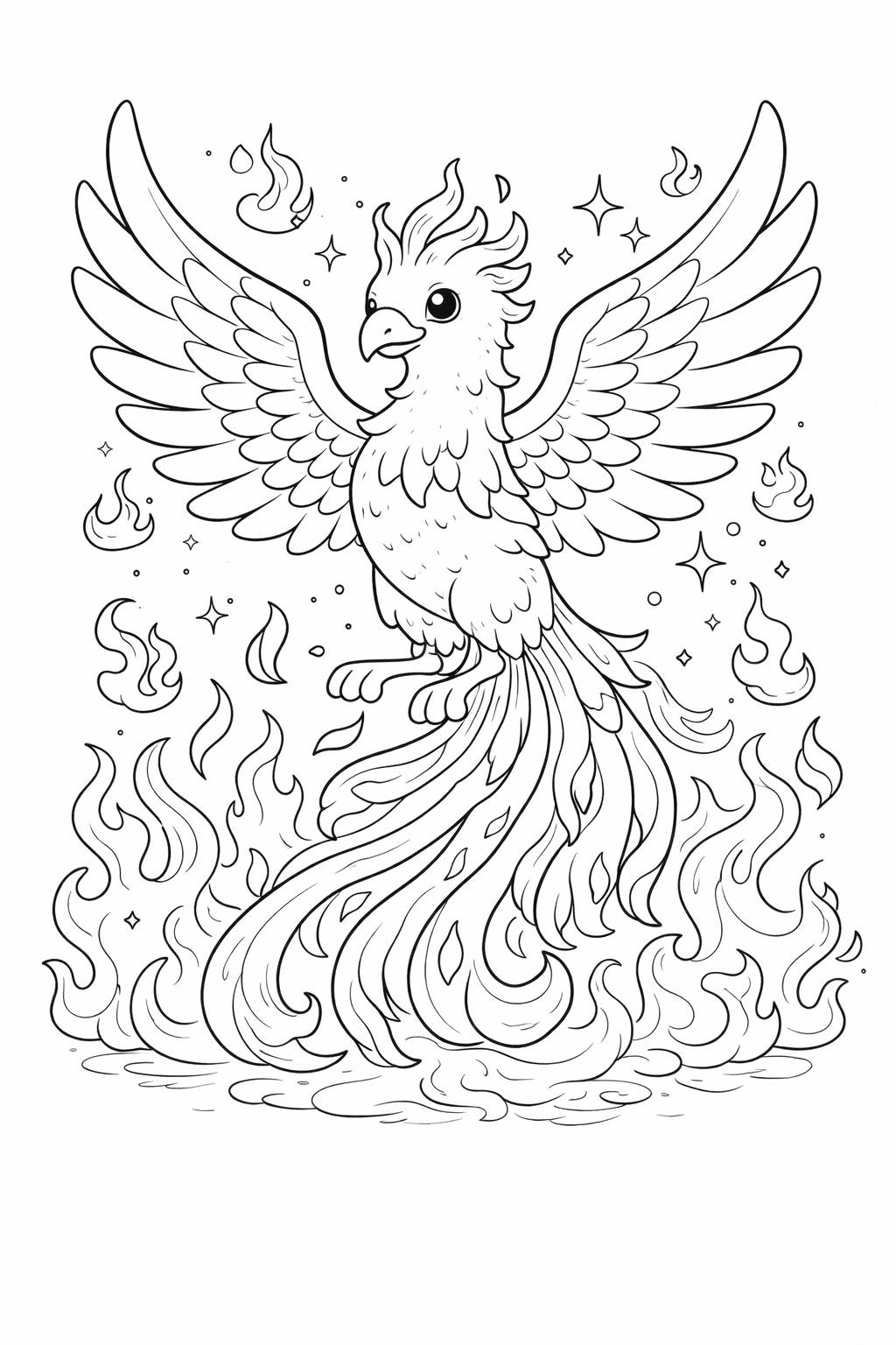 Phönix - Ausmalbild