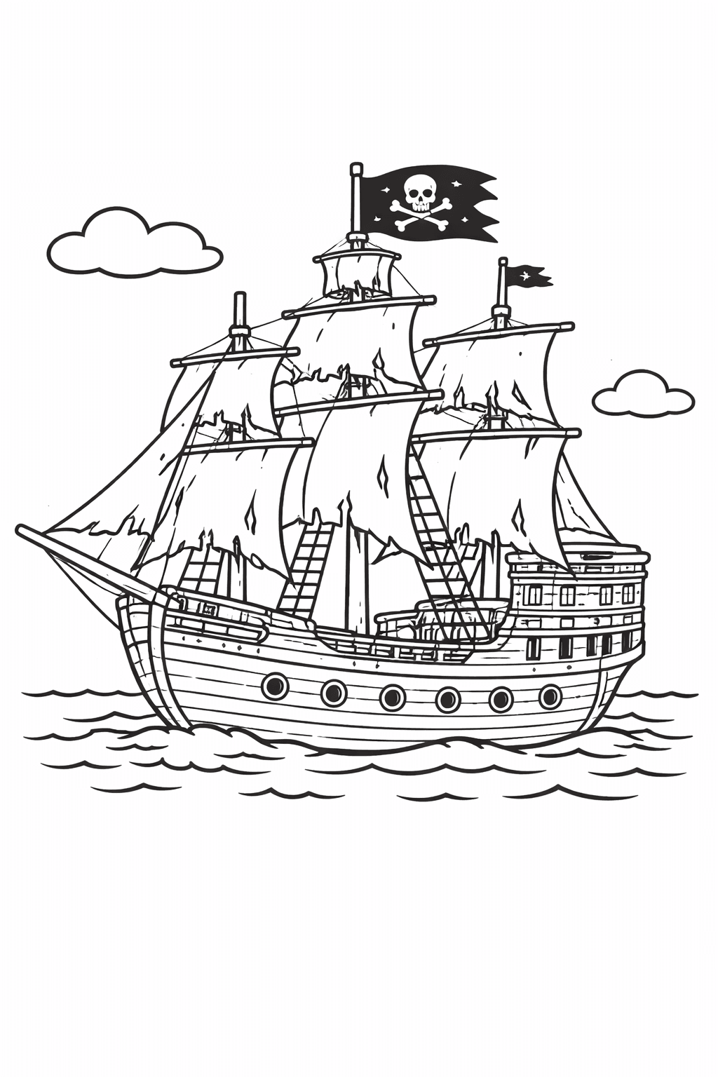 Piratenschiff - Ausmalbild