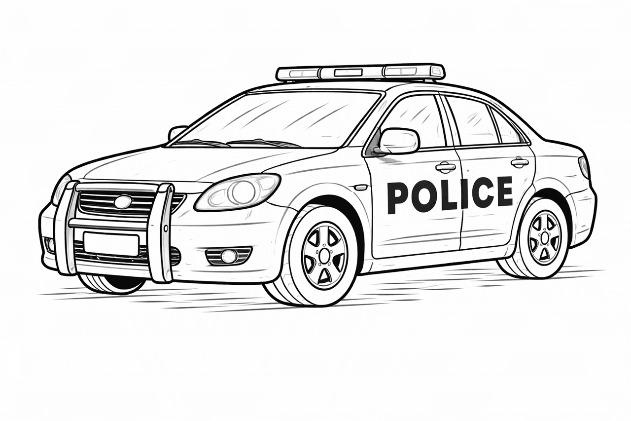 Polizeiauto - Ausmalbild