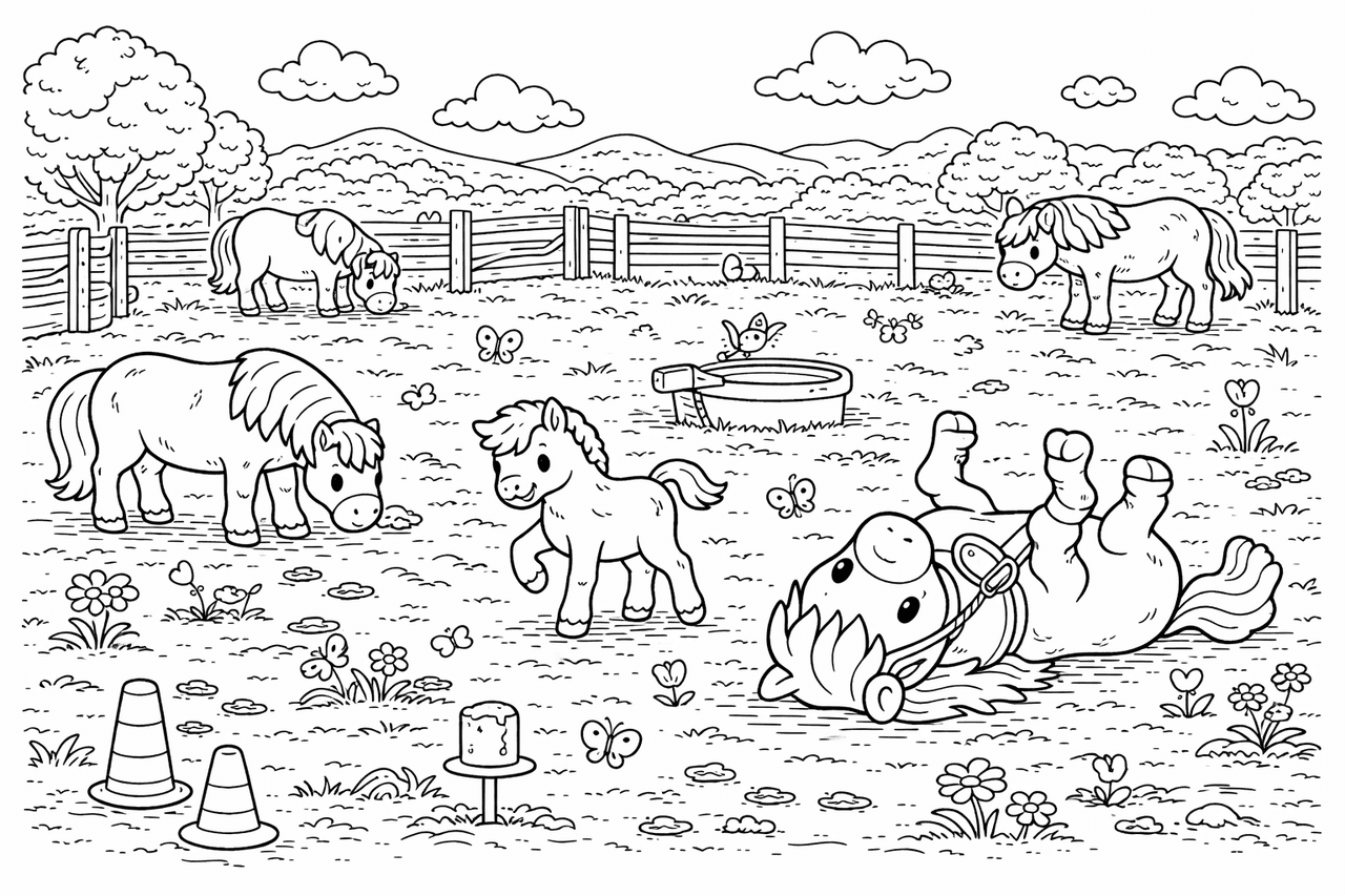 Ponyparade - Ausmalbild