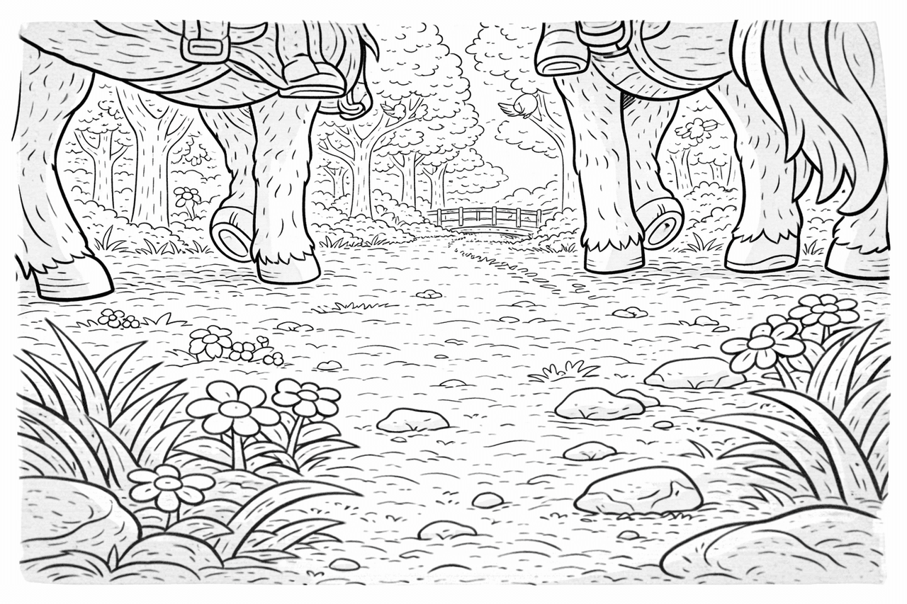 Ponytrekking - Ausmalbild