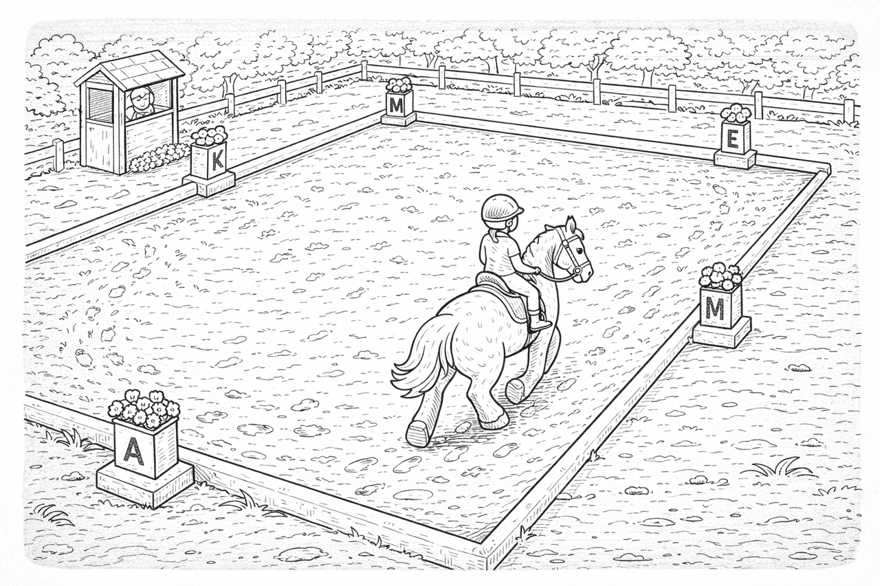 Reiten Im Dressurreitplatz