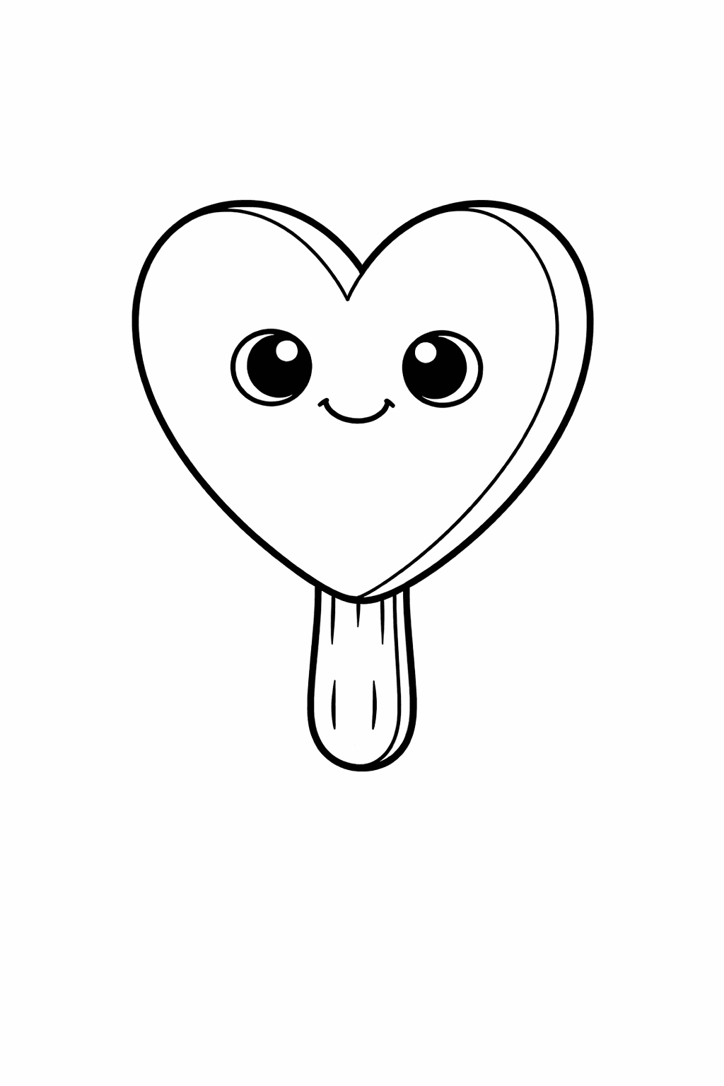 SüßEr Herz Pop Mit Gesicht - Ausmalbild