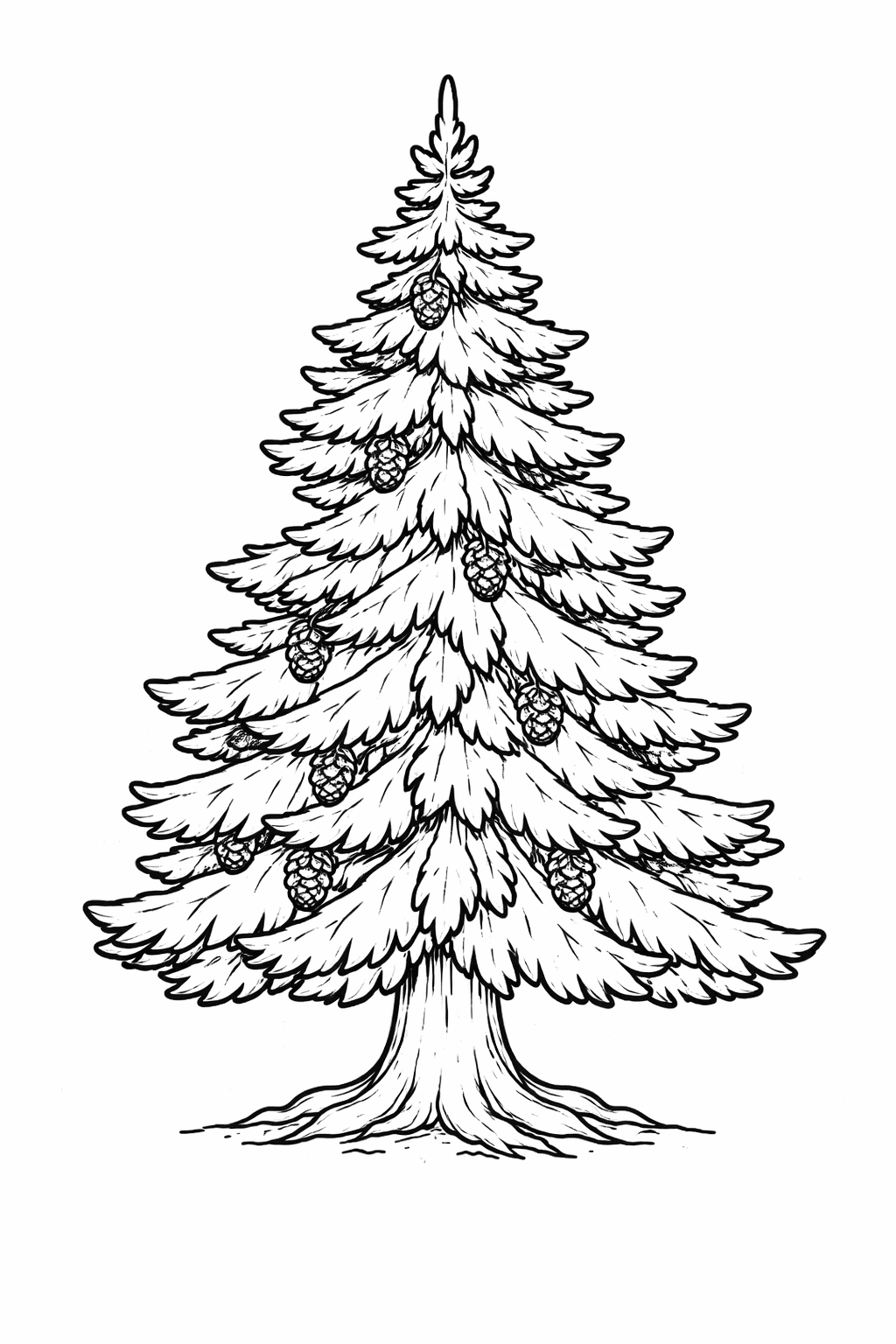 Tannenbaum Line-Art - Ausmalbild