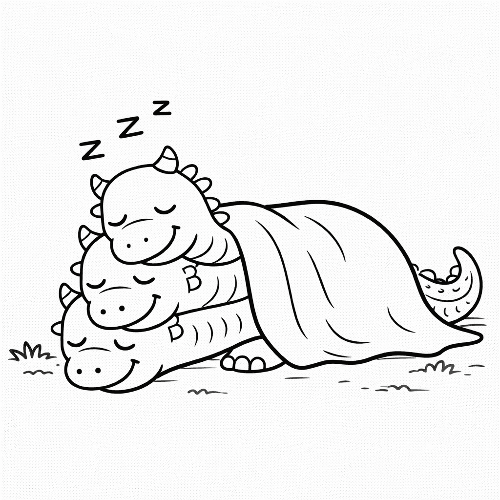 Schlafende Hydra Mit Gestapelten Köpfen