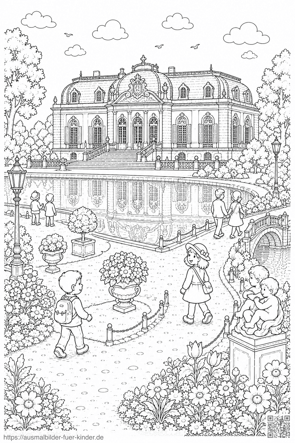 Schloss Benrath Ausmalbild Schloss Benrath Ausmalbild