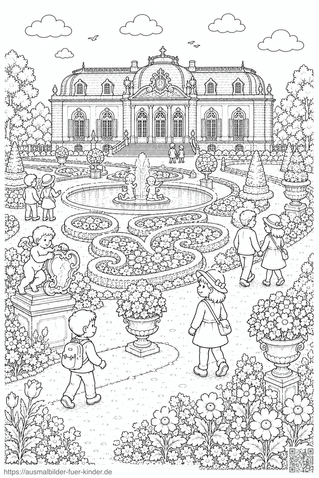 Schloss Benrath Rokokogarten Ausmalbild Schloss Benrath Rokokogarten Ausmalbild
