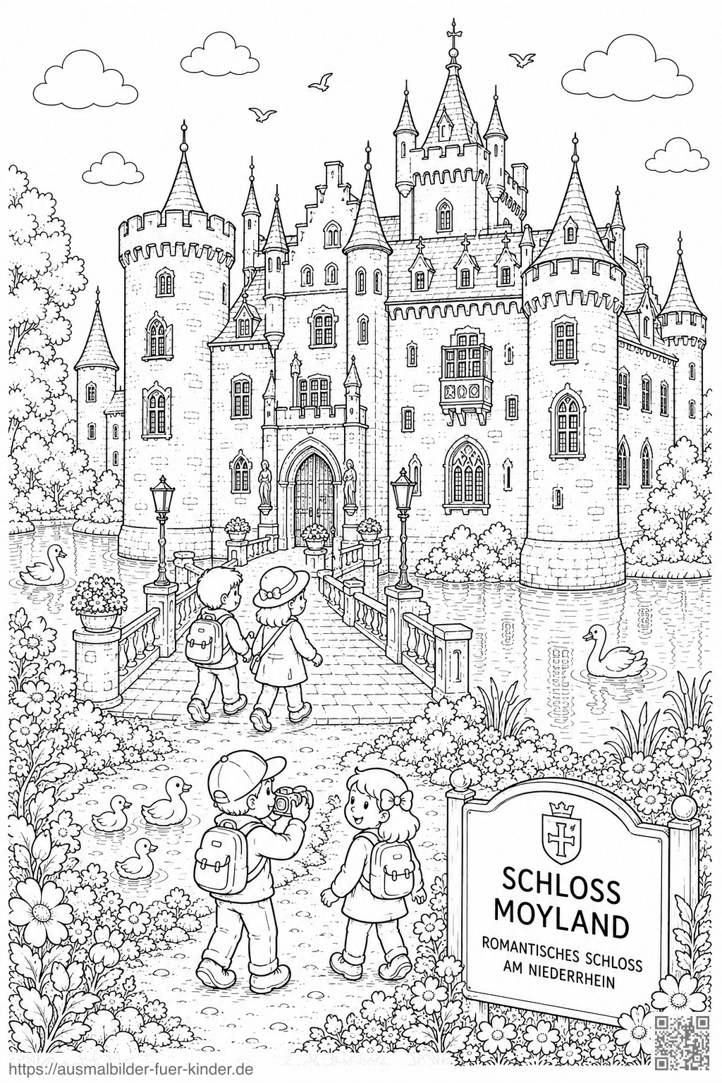 Schloss Moyland Ausmalbild Schloss Moyland Ausmalbild