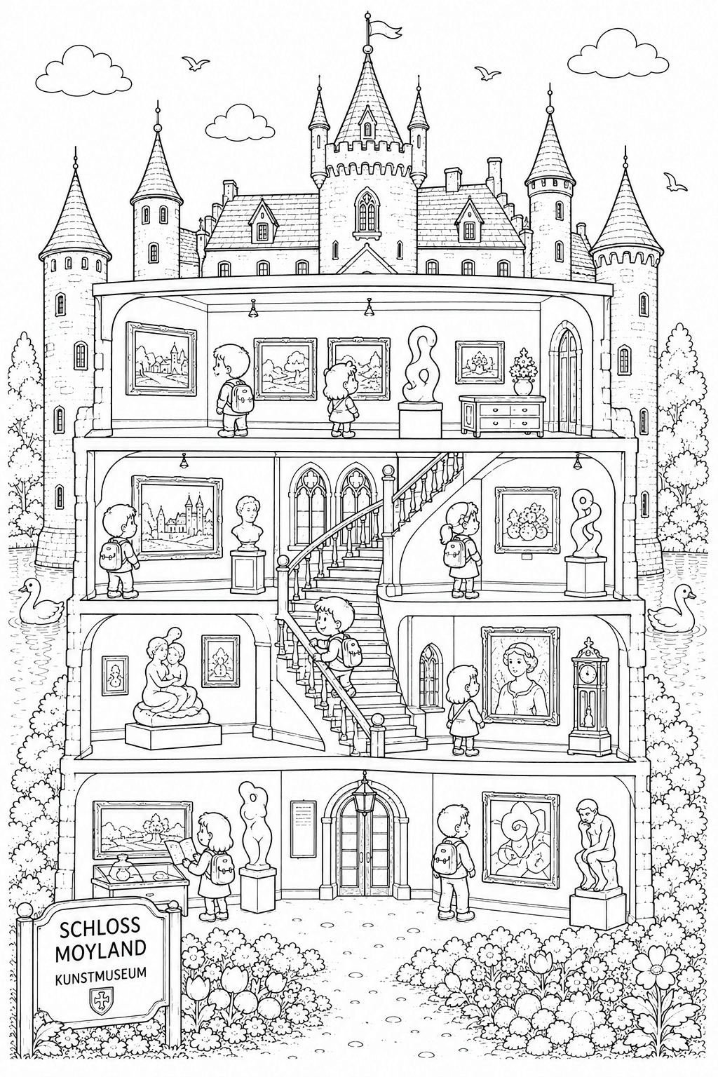 Schloss Moyland Museumsräume Ausmalbild Schloss Moyland Museumsräume Ausmalbild