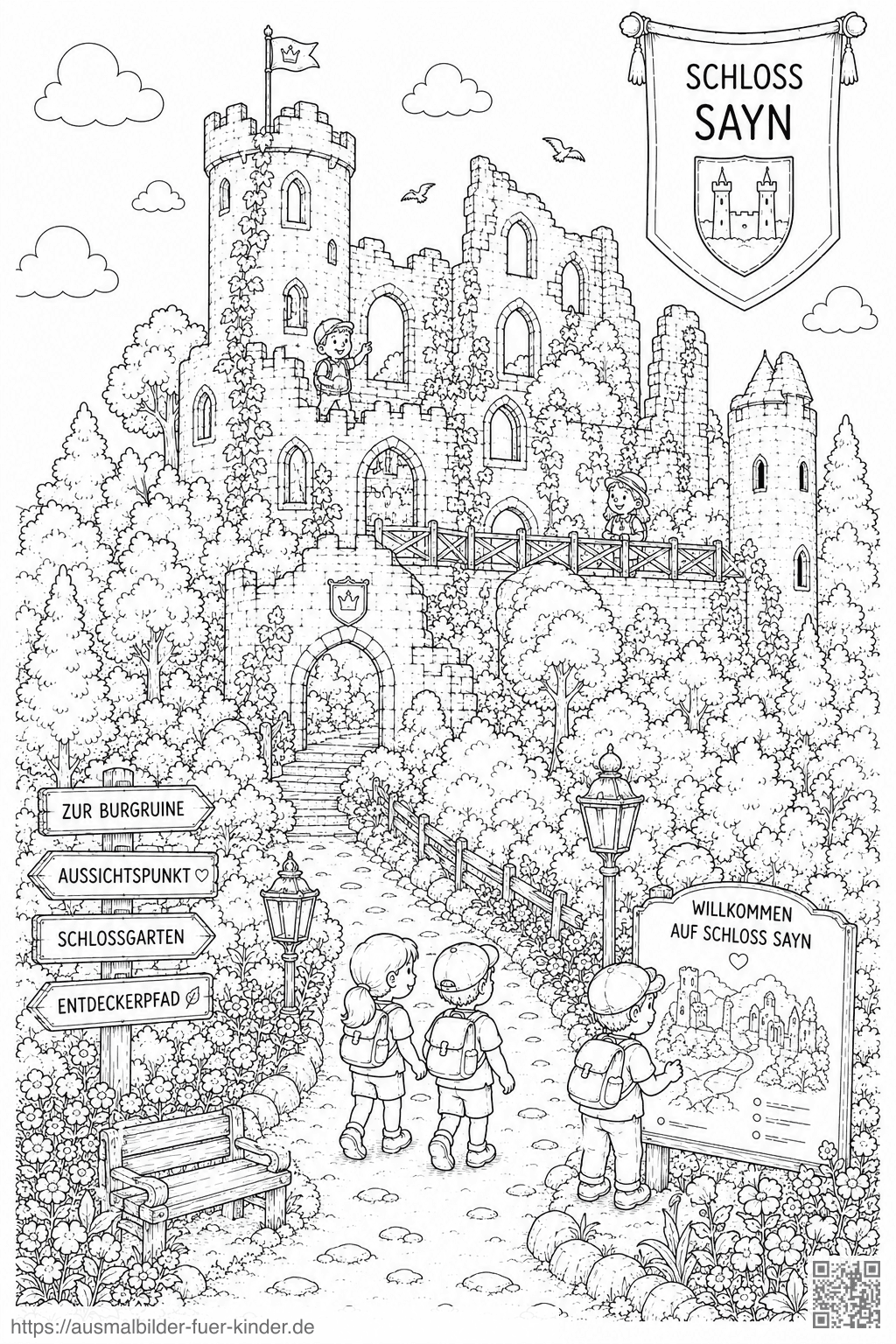 Schloss Sayn Ausmalbild Schloss Sayn Ausmalbild