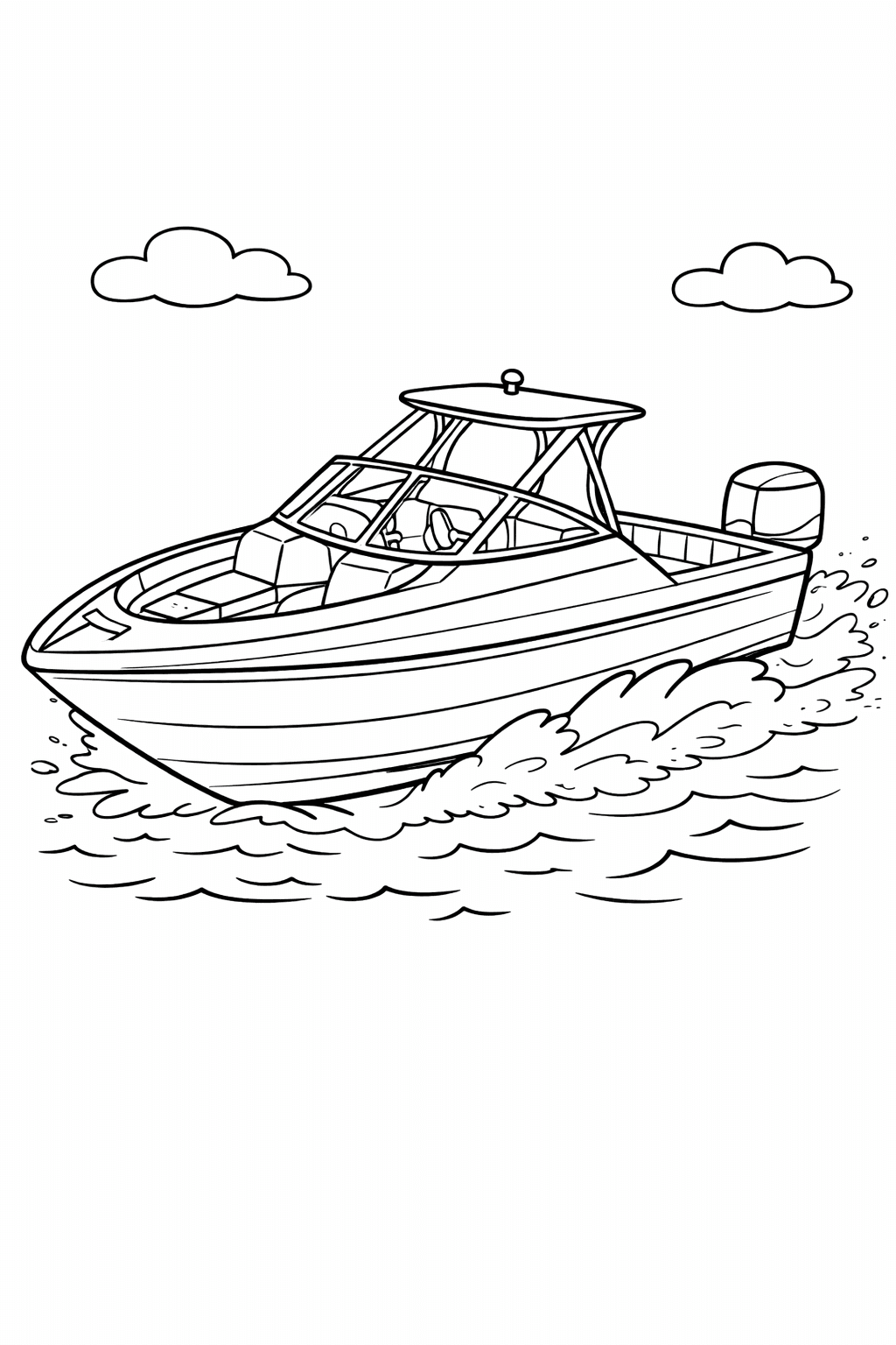 Motorboot - Ausmalbild