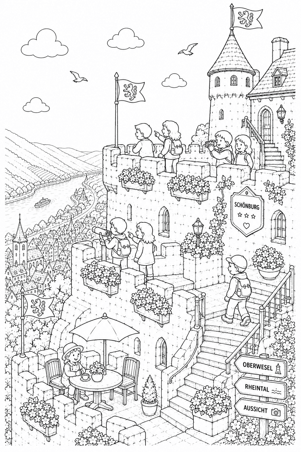 Schönburg Aussichtsterrasse Ausmalbild Schönburg Aussichtsterrasse Ausmalbild