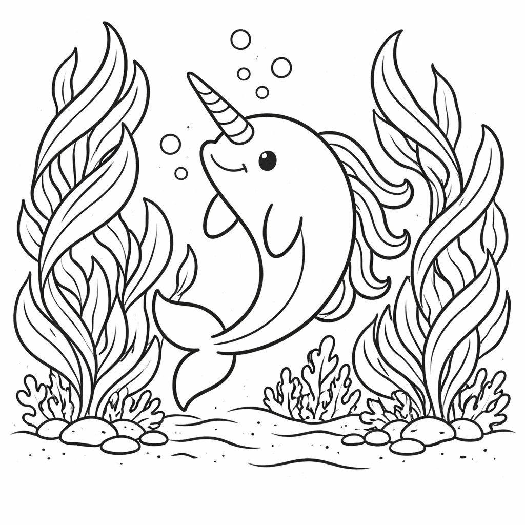 Seeungehörnchen Im Kelpwald - Ausmalbild