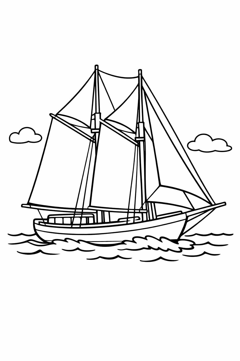 Segelschiff - Ausmalbild