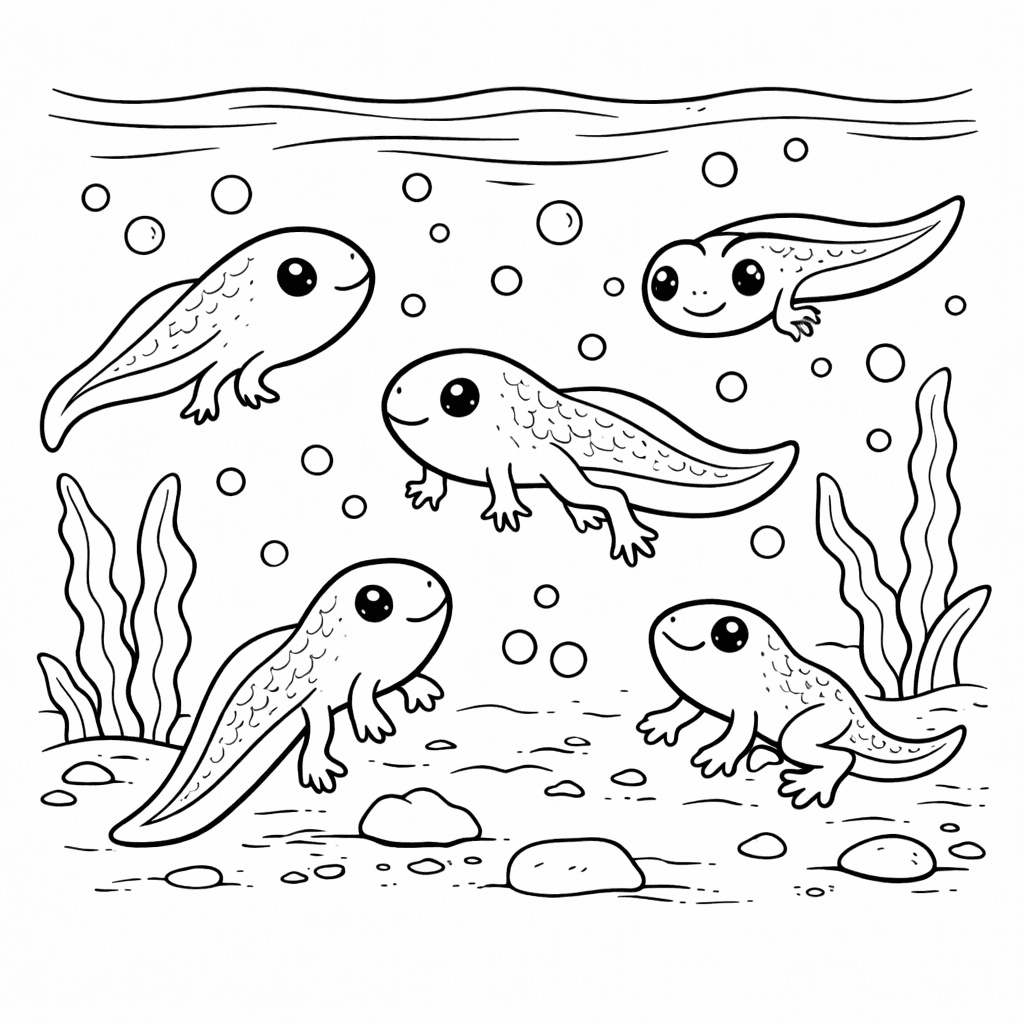 Kaulquappe im Teich - Ausmalbild