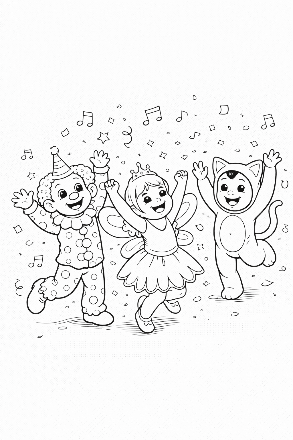 Tanzende Kinder In Karnevalskostümen