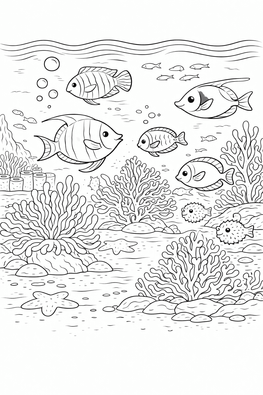 Unterwasserwelt - Ausmalbild