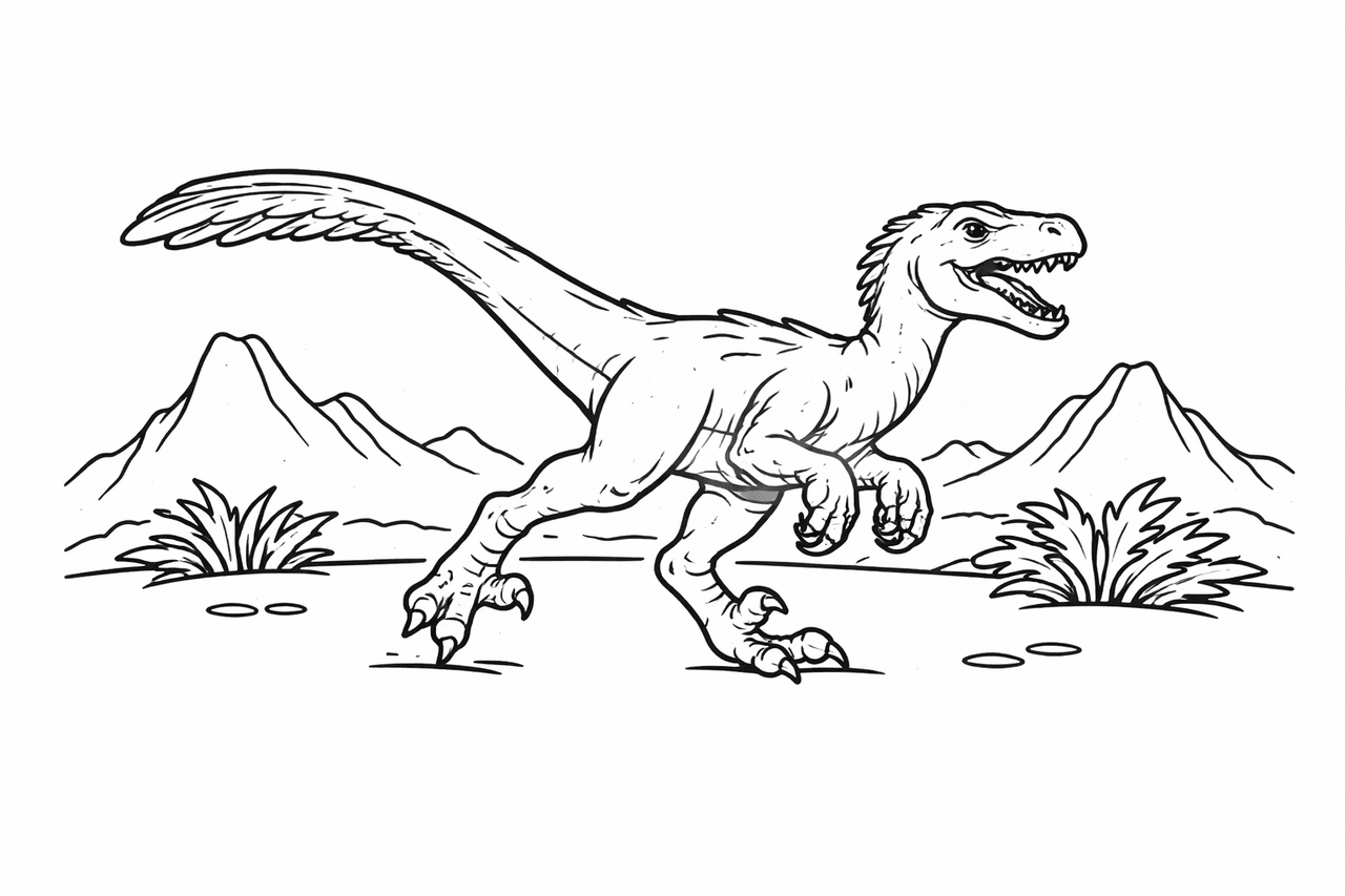 Velociraptor - Ausmalbild