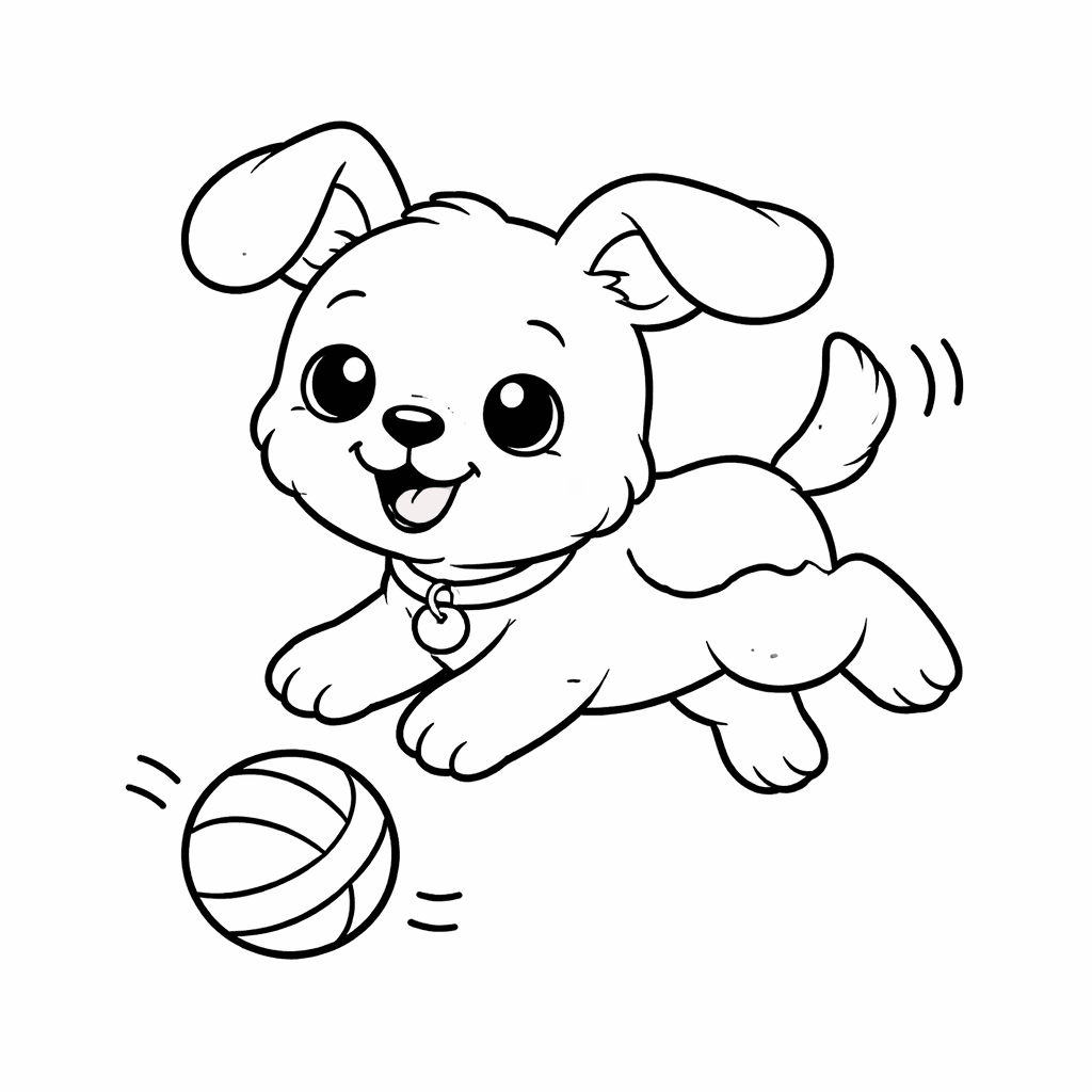 Verspielter Welpen Und Ball