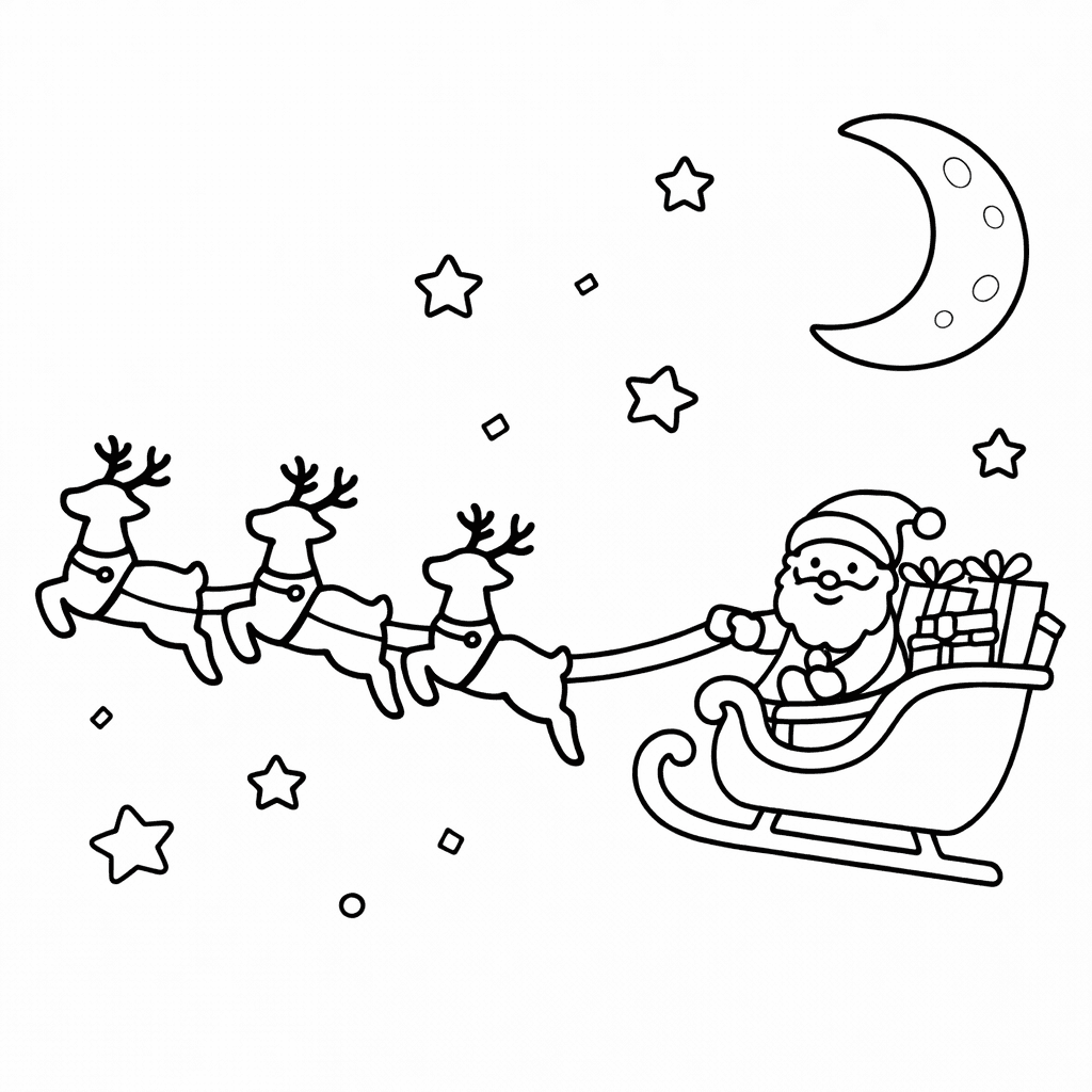 Weihnachten Im Himmel - Ausmalbild