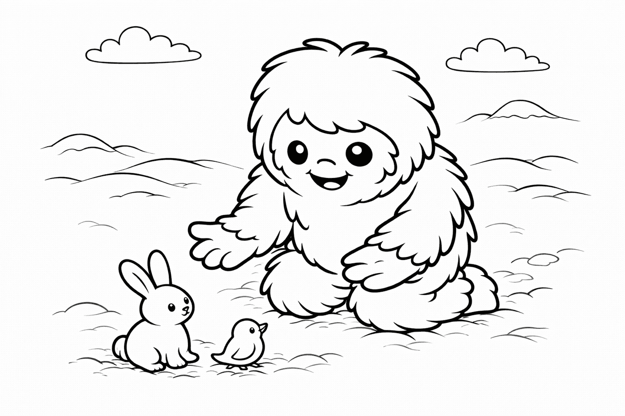 Yeti_freundlicher Yeti Im Schnee