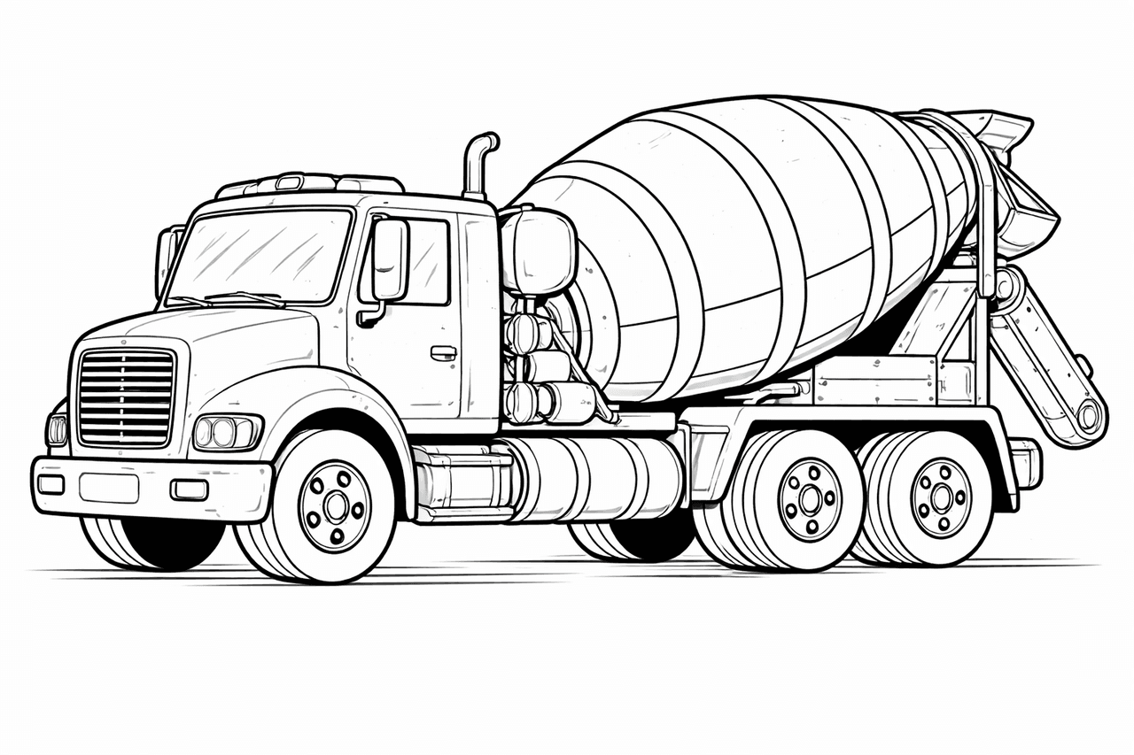Zementmischer - Ausmalbild