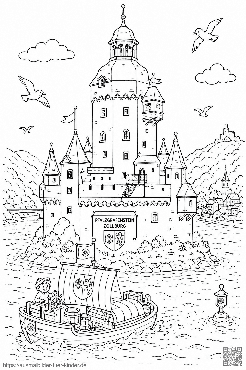 Zollburg Pfalzgrafenstein Ausmalbild Zollburg Pfalzgrafenstein Ausmalbild