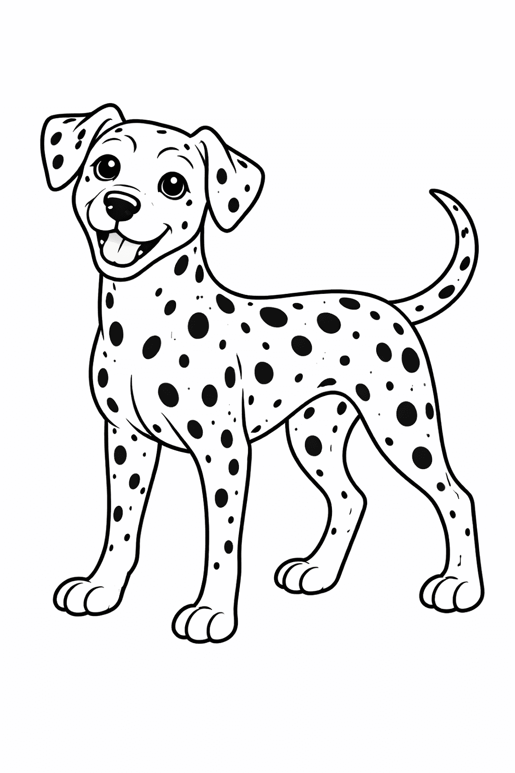Dalmatiner mit Punkten - Ausmalbild