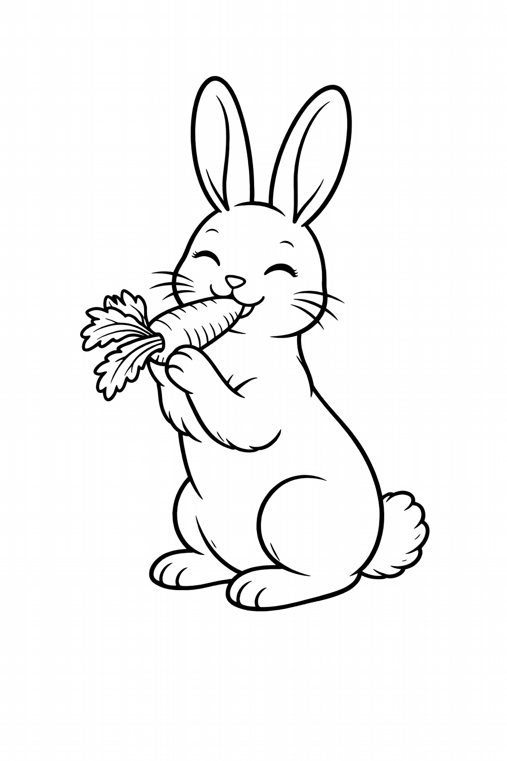 Hase mit Karotte - Ausmalbild