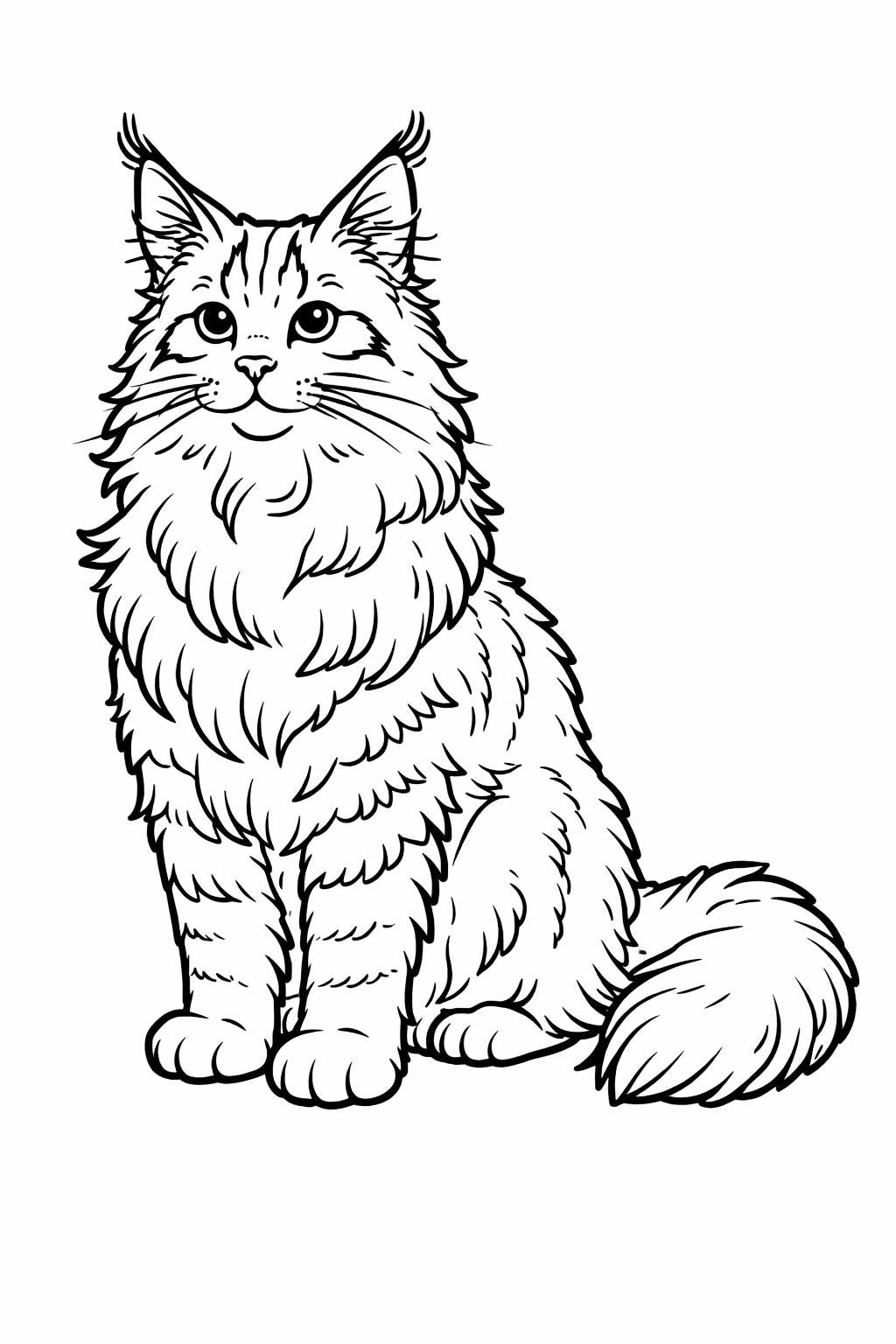 Maine Coon Katze - Ausmalbild