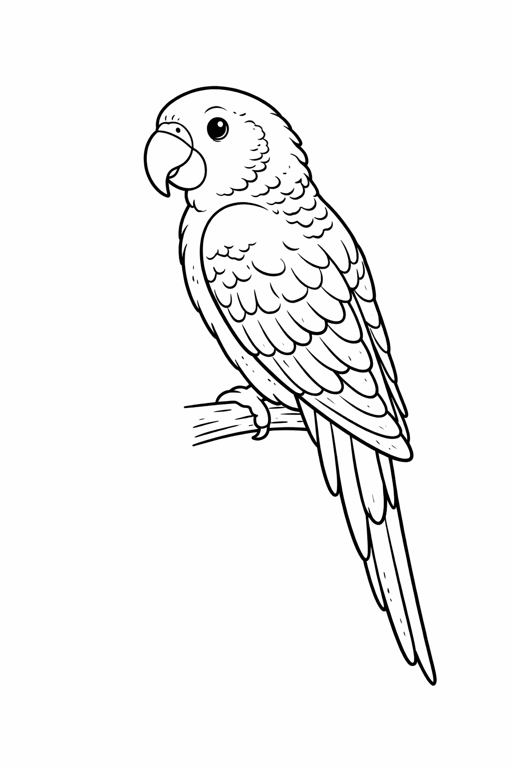 Bunter Papagei - Ausmalbild